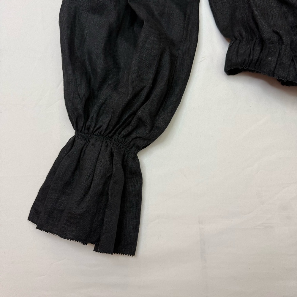 STAUD Black Off-Shoulder Puff Sleeve Blouse MEDIUM - Picture 6 of 8
